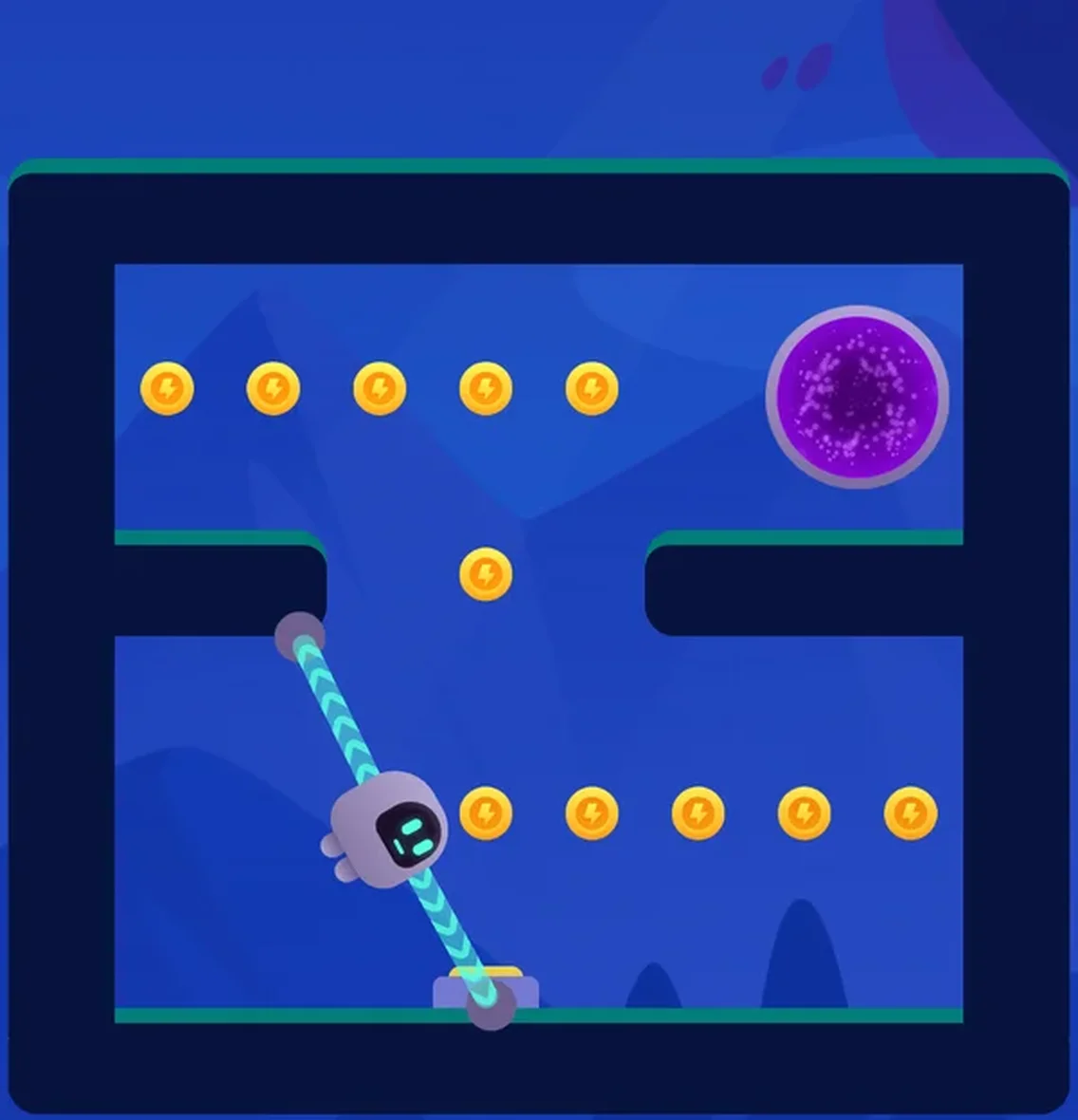 Робот с растягивающимися руками решает головоломки